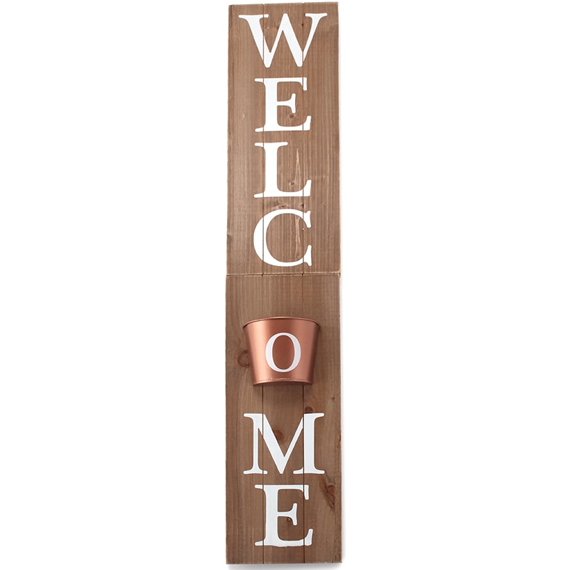 Welcome Sign with Planter