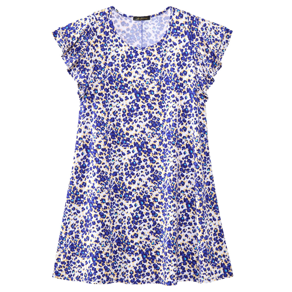 Women's Plus Size Knee-Length Dress with Ruffle Short Sleeve