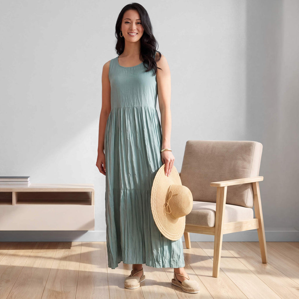 Women's Tiered A-Line Maxi Dress