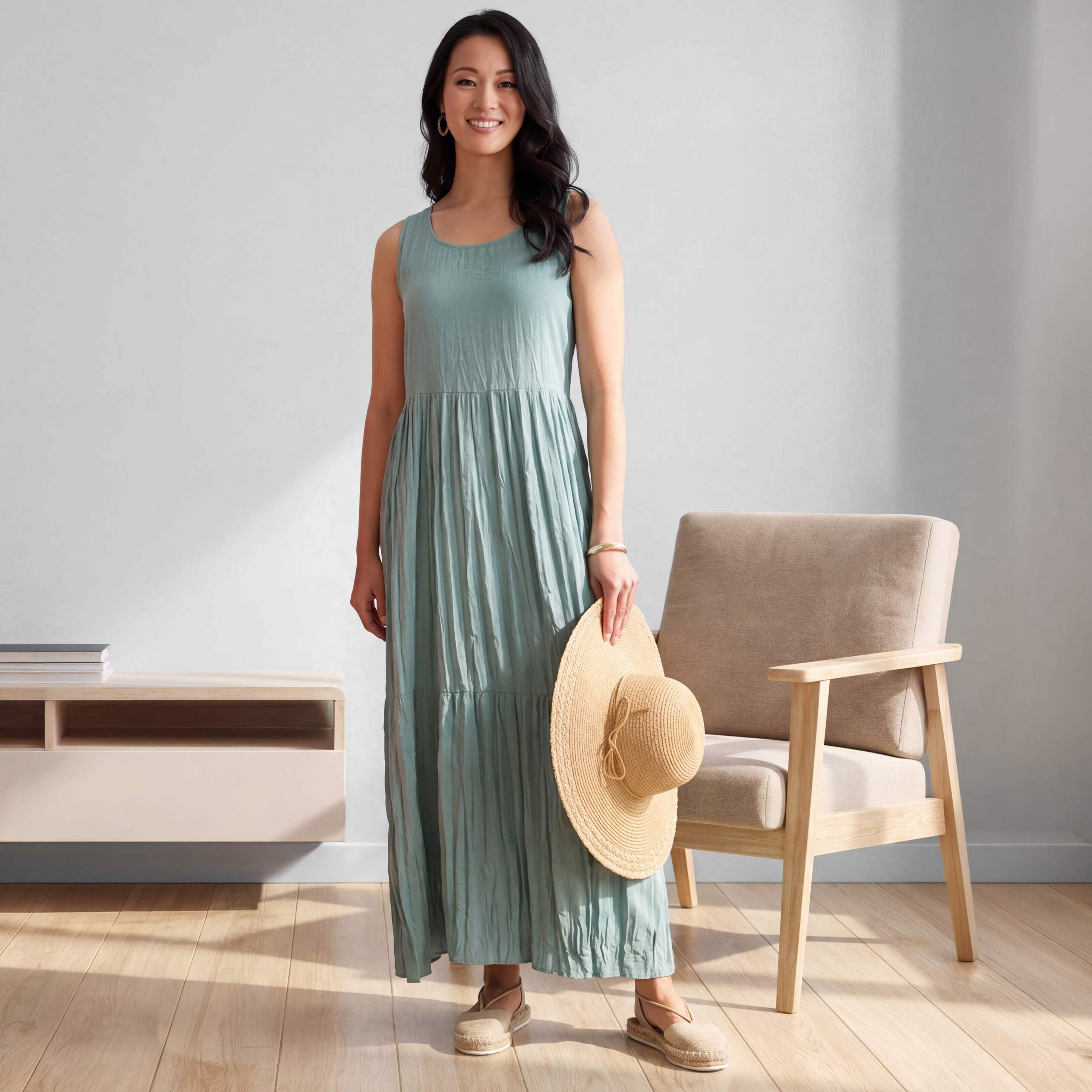 Women's Tiered A-Line Maxi Dress