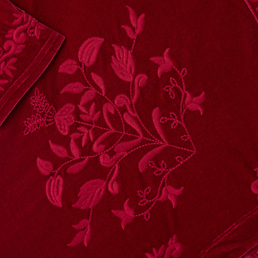 Women's Embroidered Velvet Open Front Cardigan