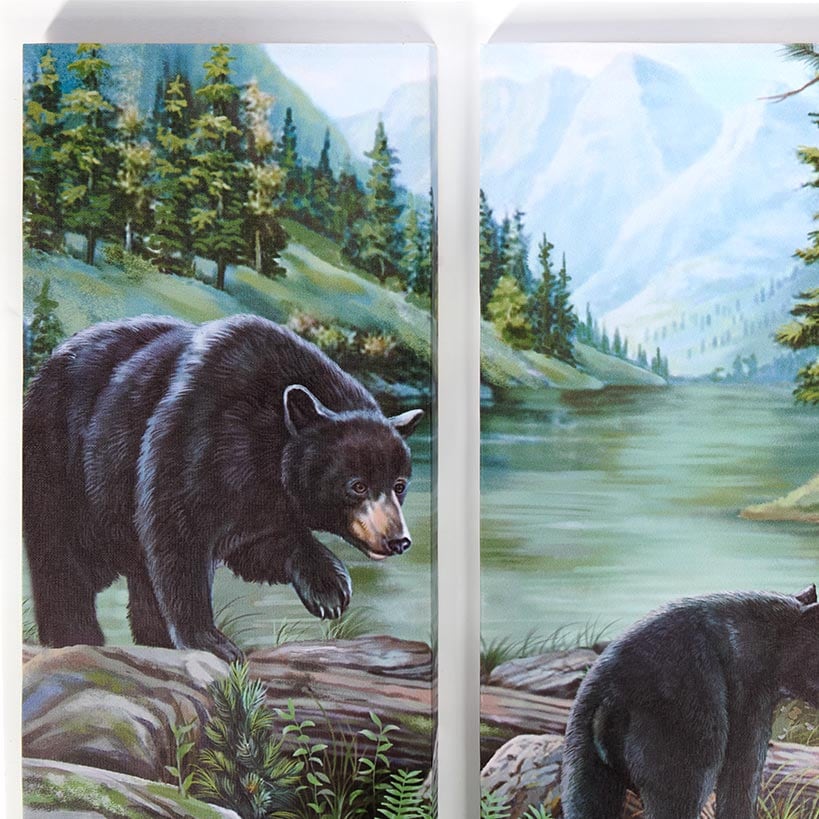 Woodland Animal Canvas Wall Art Trio - Bear or Deer