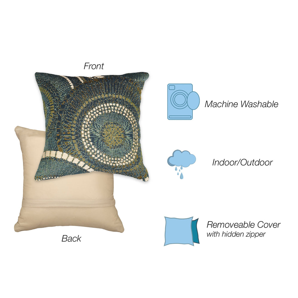 Marina Circles Indoor Outdoor Throw Pillow