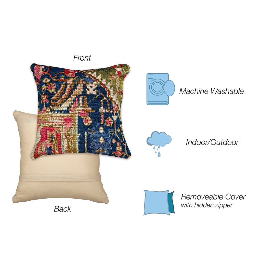 Marina Heriz Indoor Outdoor Throw Pillow