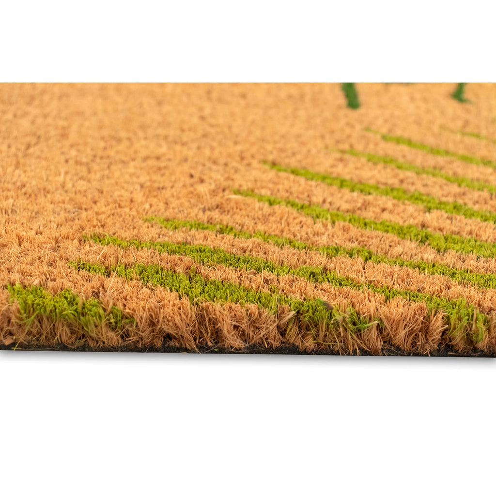 Natura Palm Border Coir Doormat with Non-Slip Backing