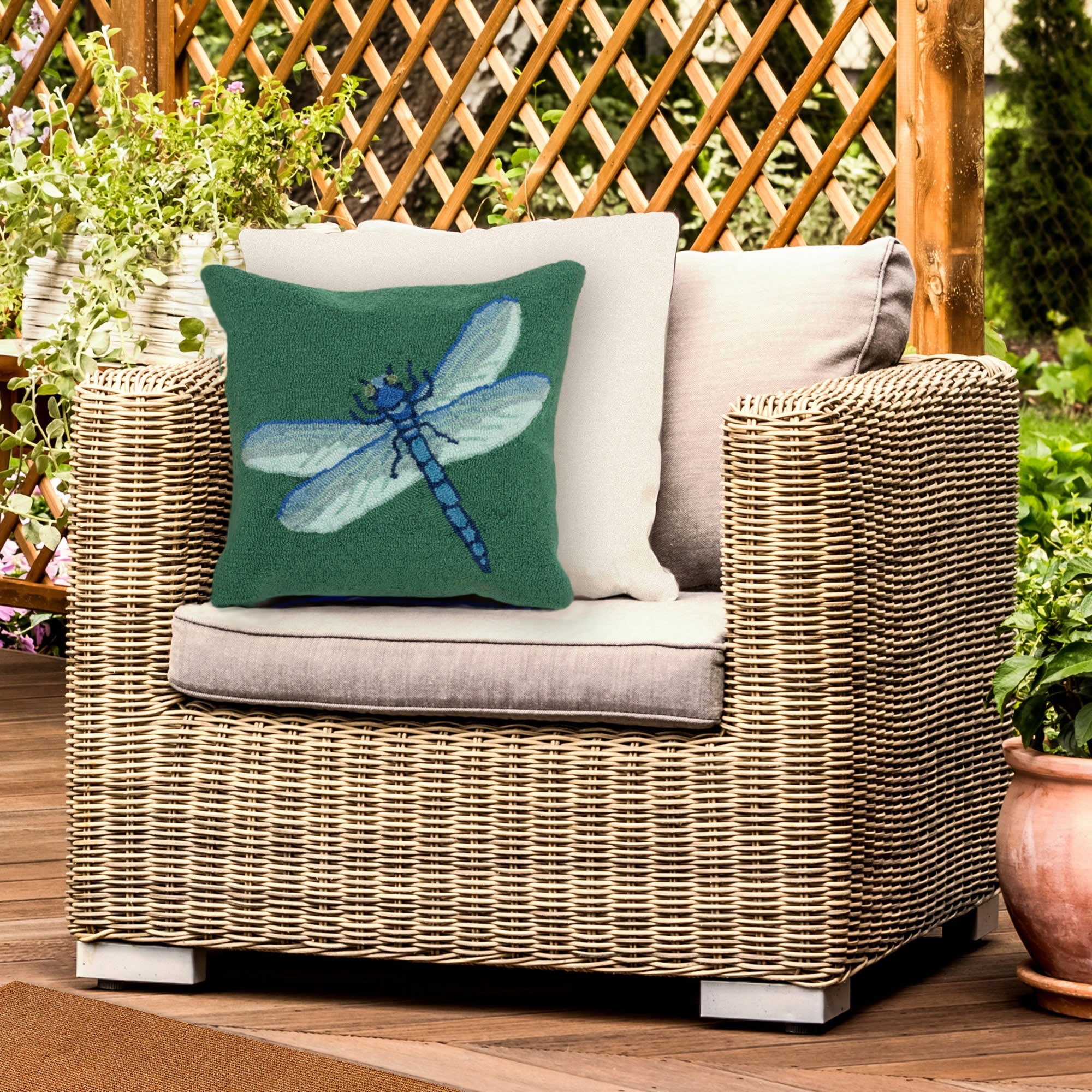 Frontporch Dragonfly Indoor Outdoor Throw Pillow