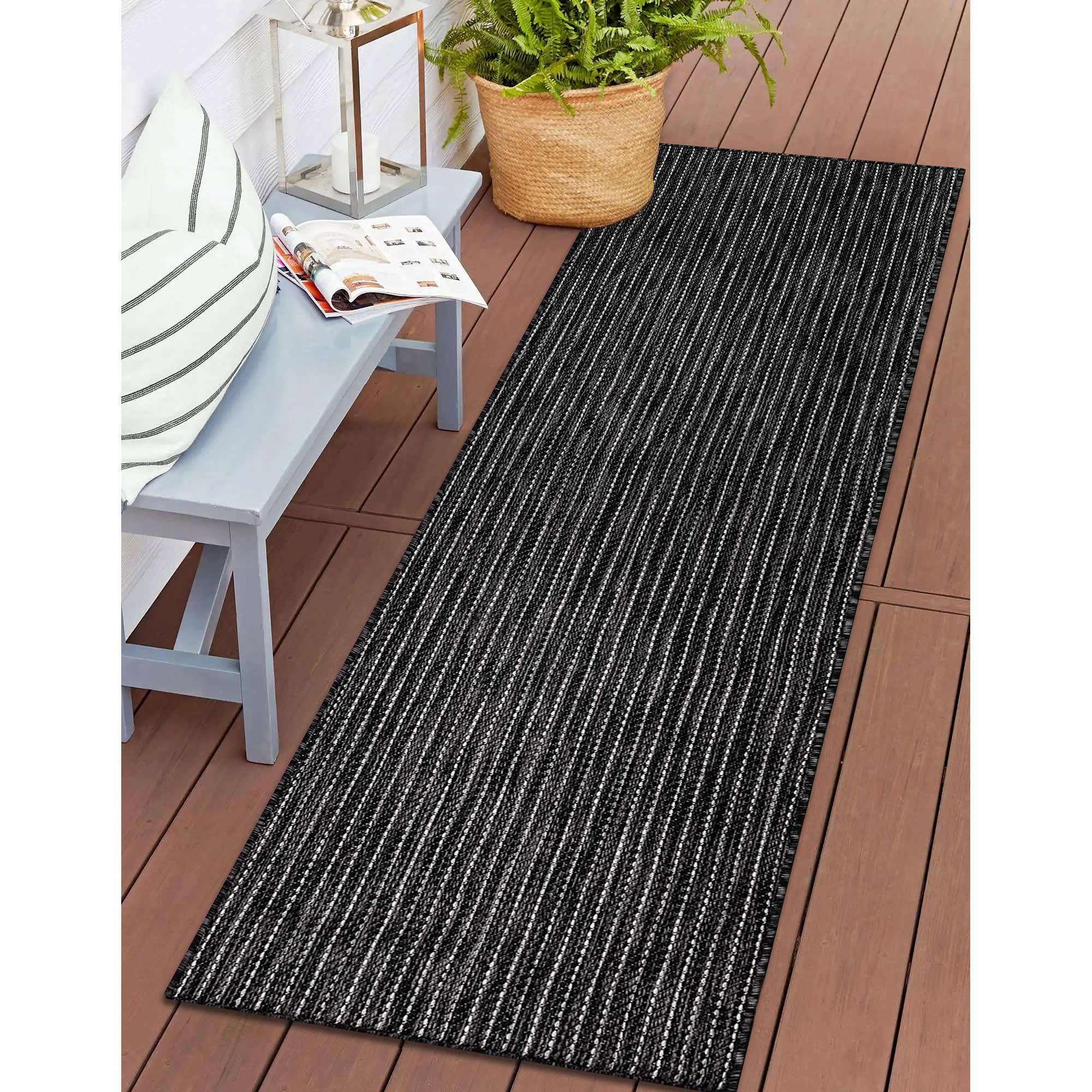 Carmel Texture Stripe Indoor Outdoor Area Rug