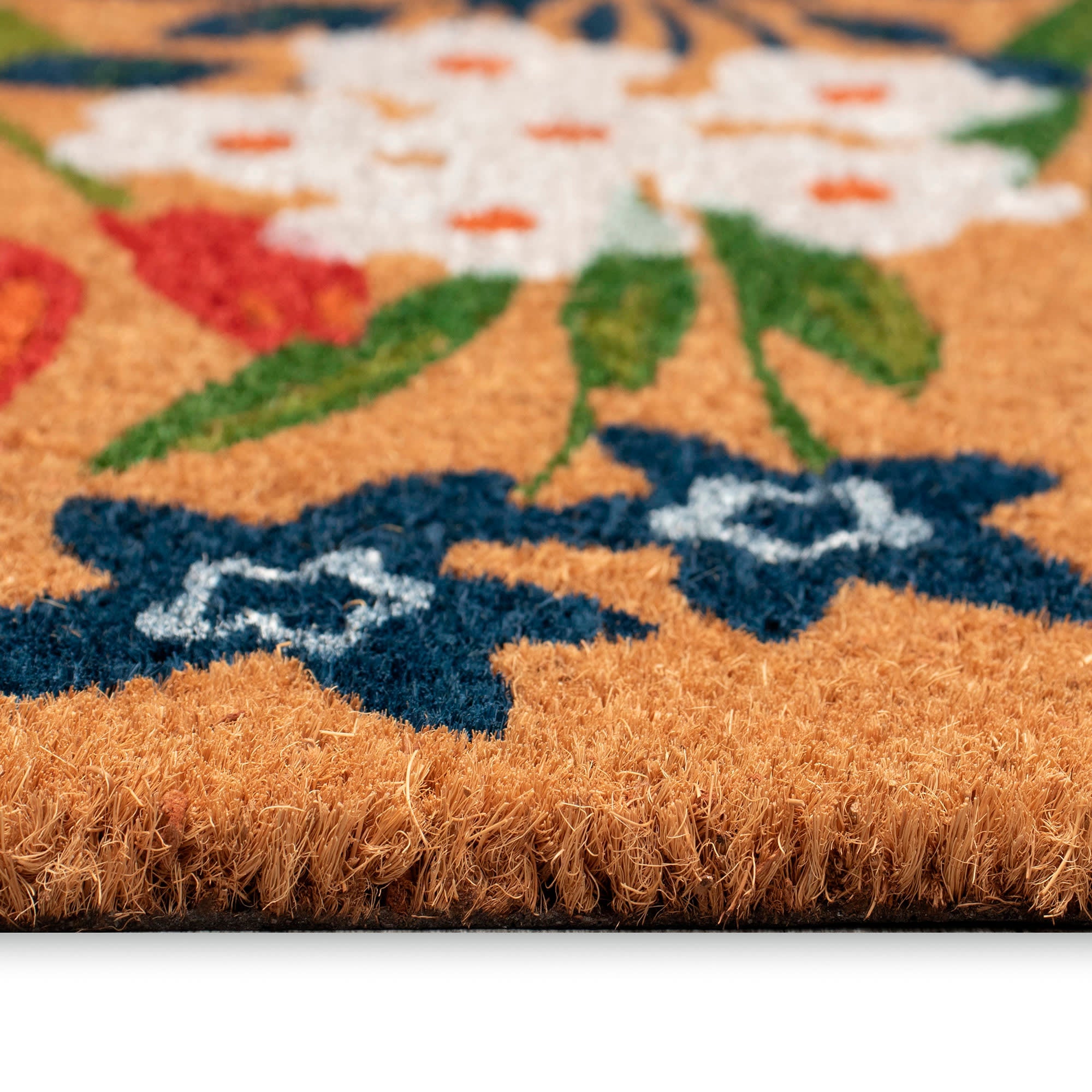 Natura Fresh Flowers Coir Doormat with Non-Slip Backing