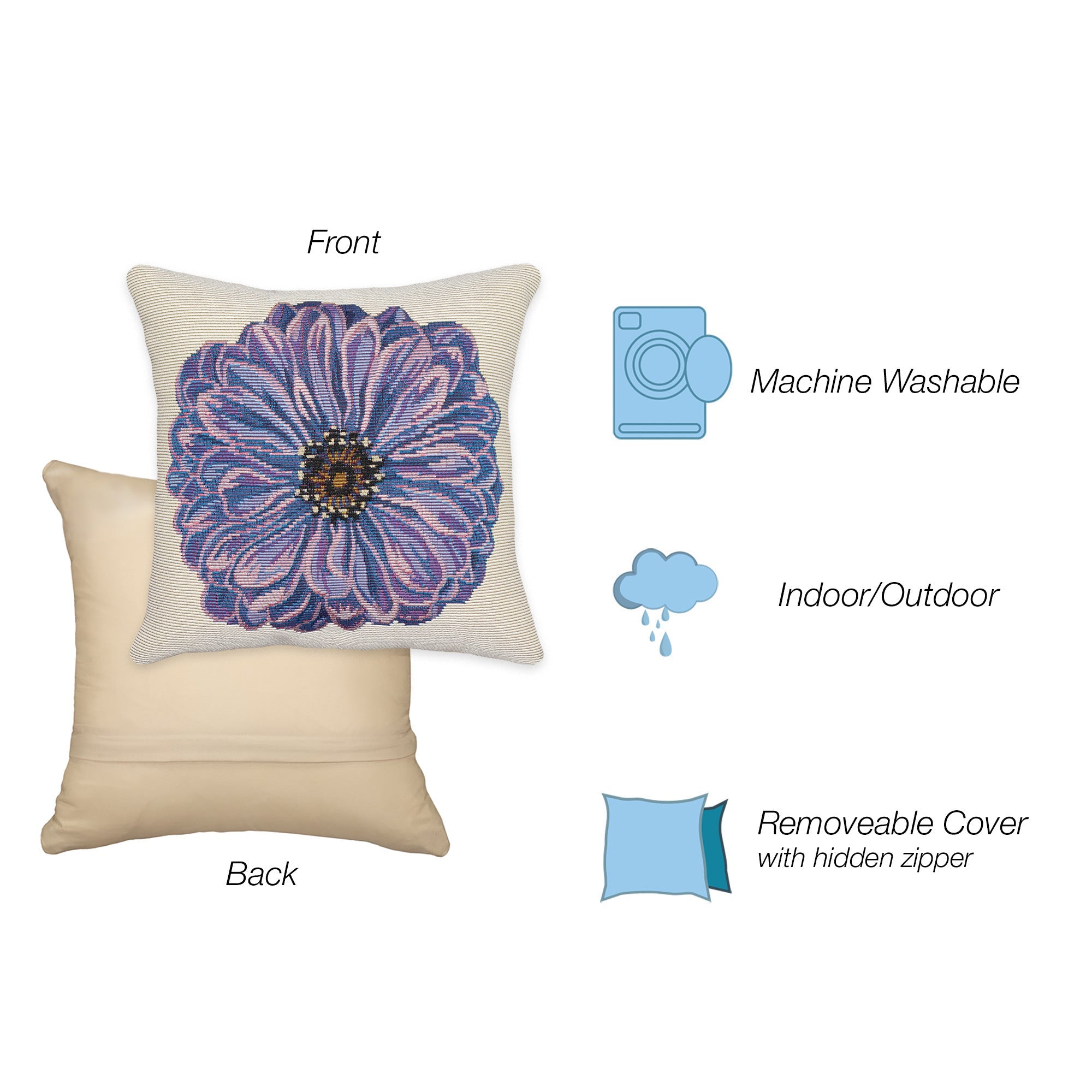 Marina Flower Indoor Outdoor Pillow