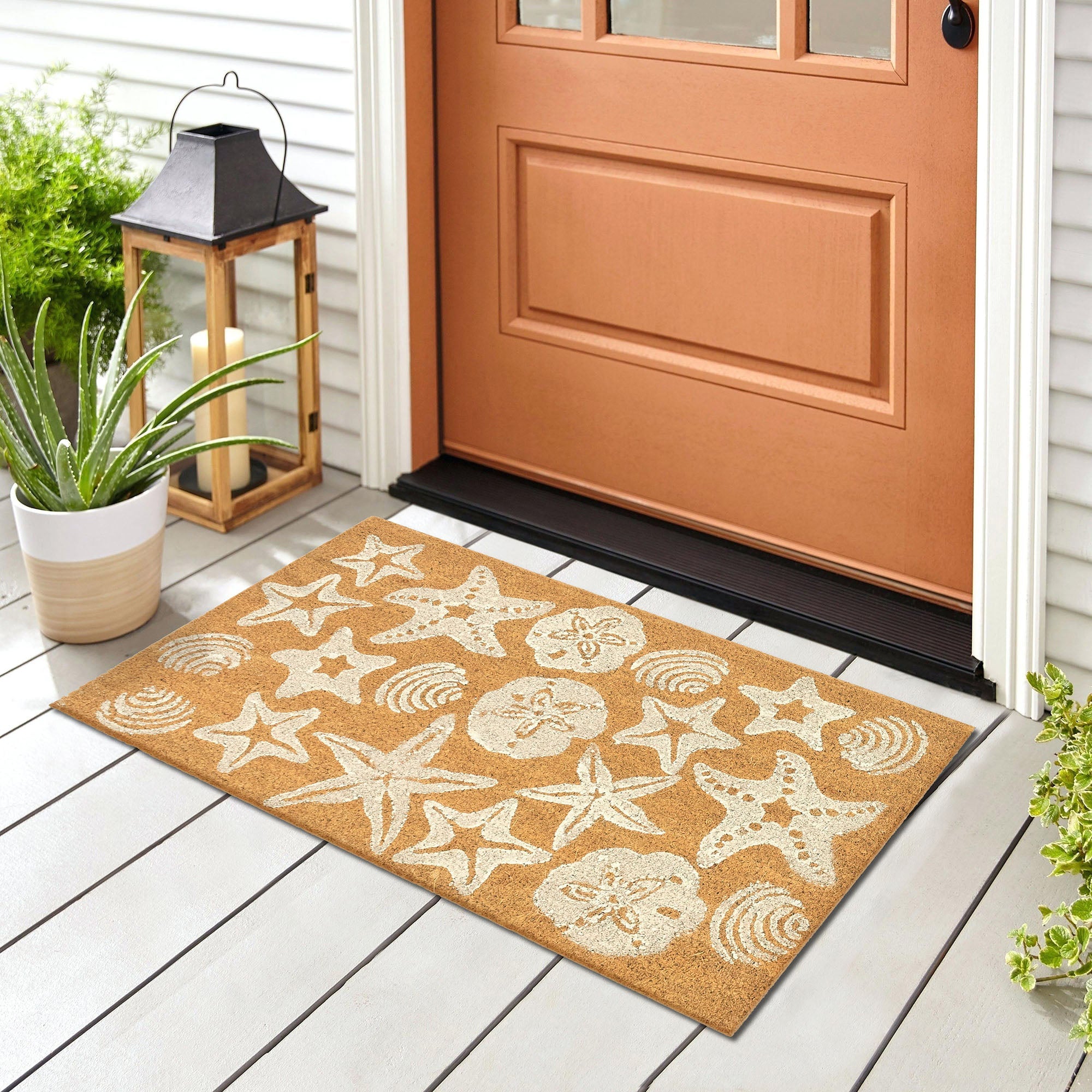 Natura Shells Coir Doormat with Non-Slip Backing