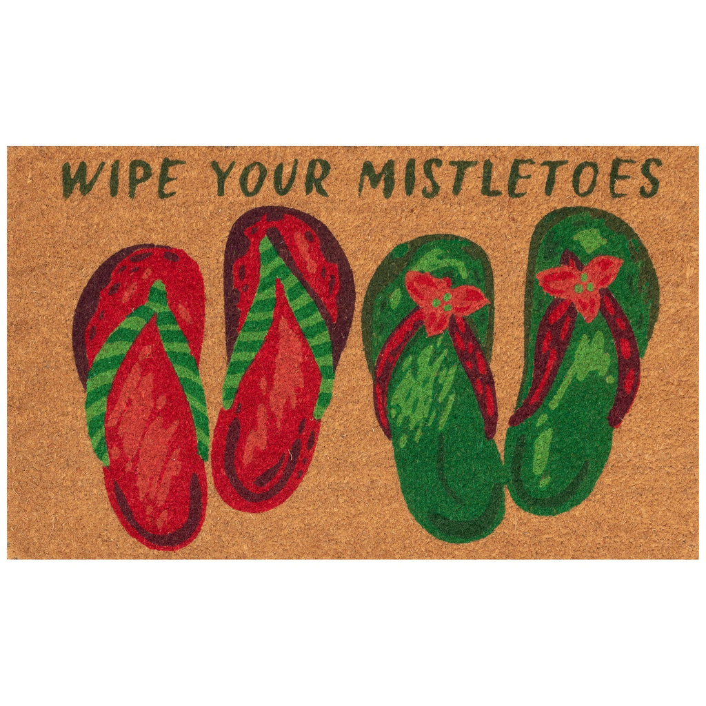 Natura Wipe Your Mistletoes Coir Doormat with Non-Slip Backing