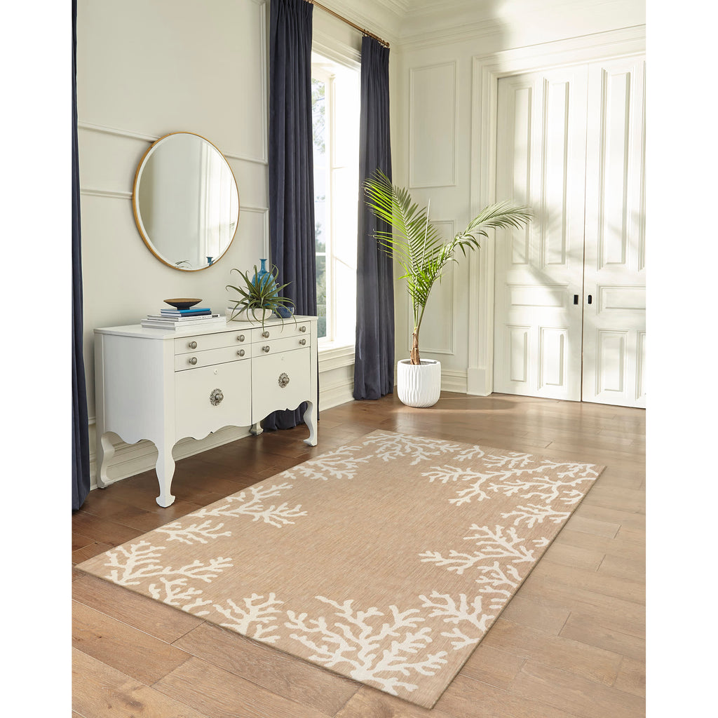 Carmel Coral Border Indoor Outdoor Area Rug