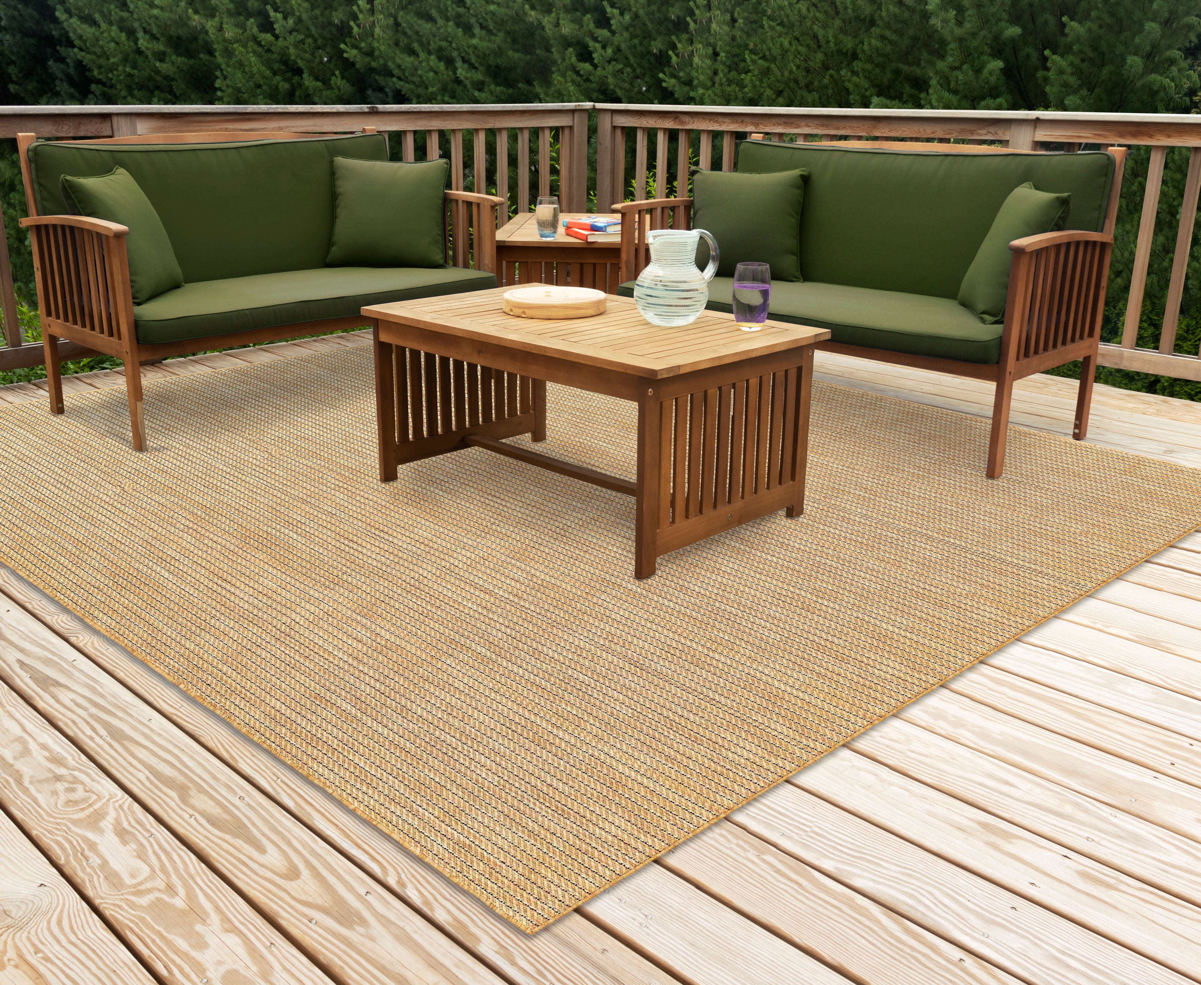 Carmel Texture Stripe Indoor Outdoor Area Rug