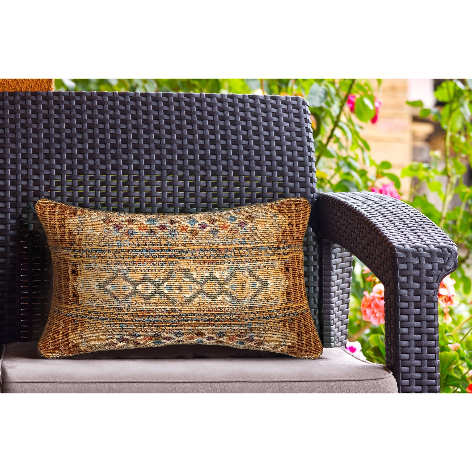 Marina Tribal Stripe Indoor Outdoor Throw Pillow