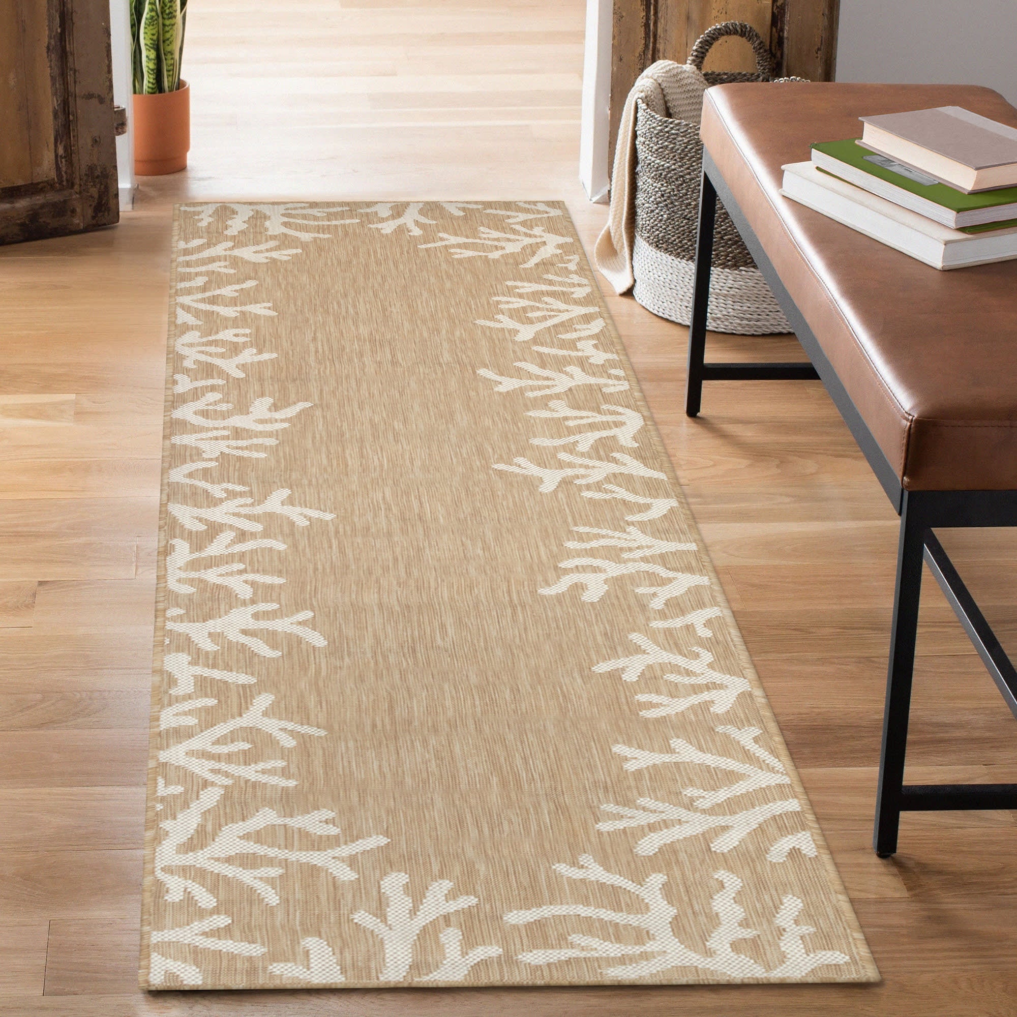 Carmel Coral Border Indoor Outdoor Area Rug