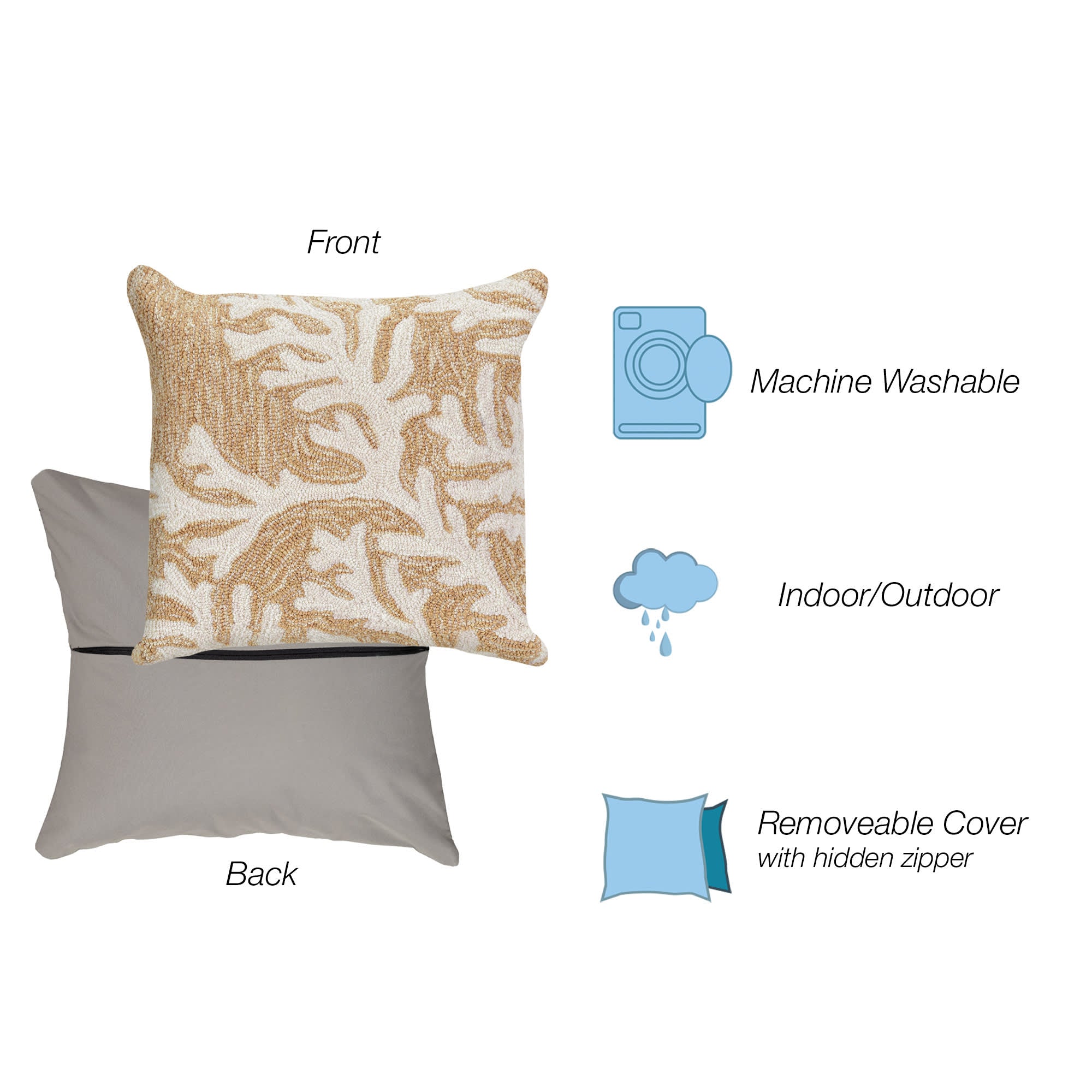 Frontporch Coral Indoor Outdoor Throw Pillow