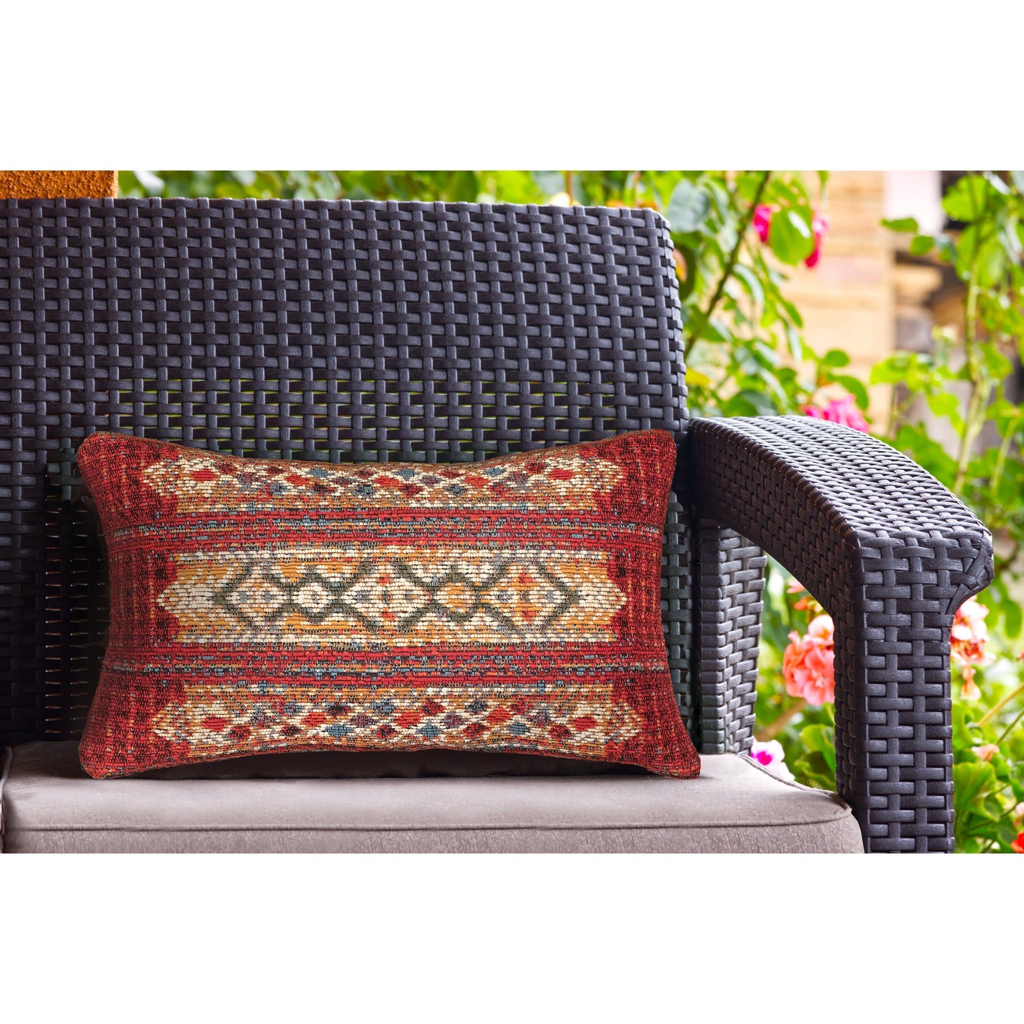 Marina Tribal Stripe Indoor Outdoor Throw Pillow
