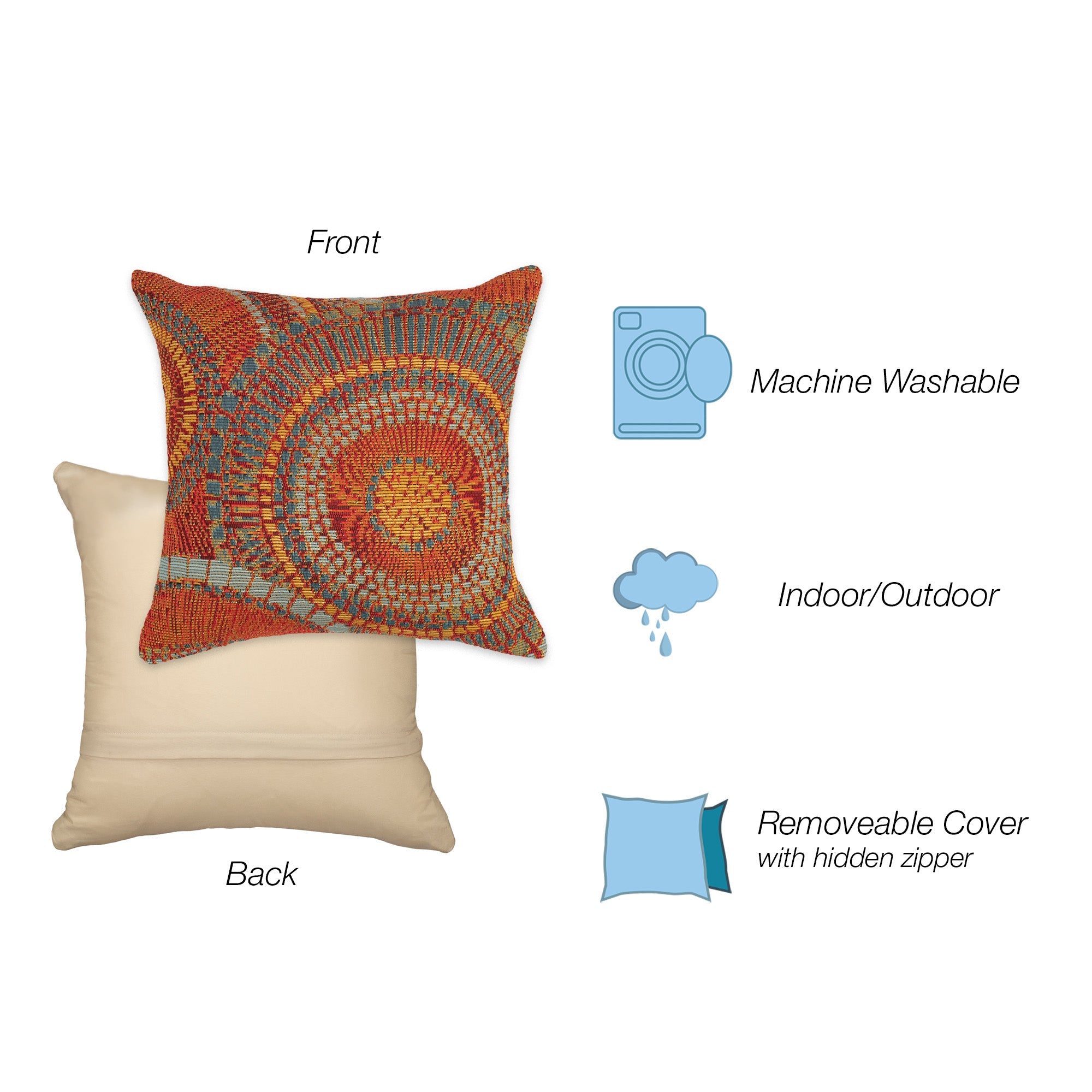 Marina Circles Indoor Outdoor Throw Pillow