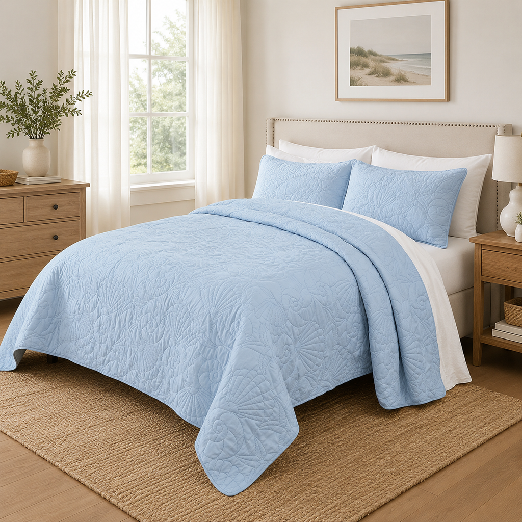 Quilted Shell Bedspread Ensemble K70827