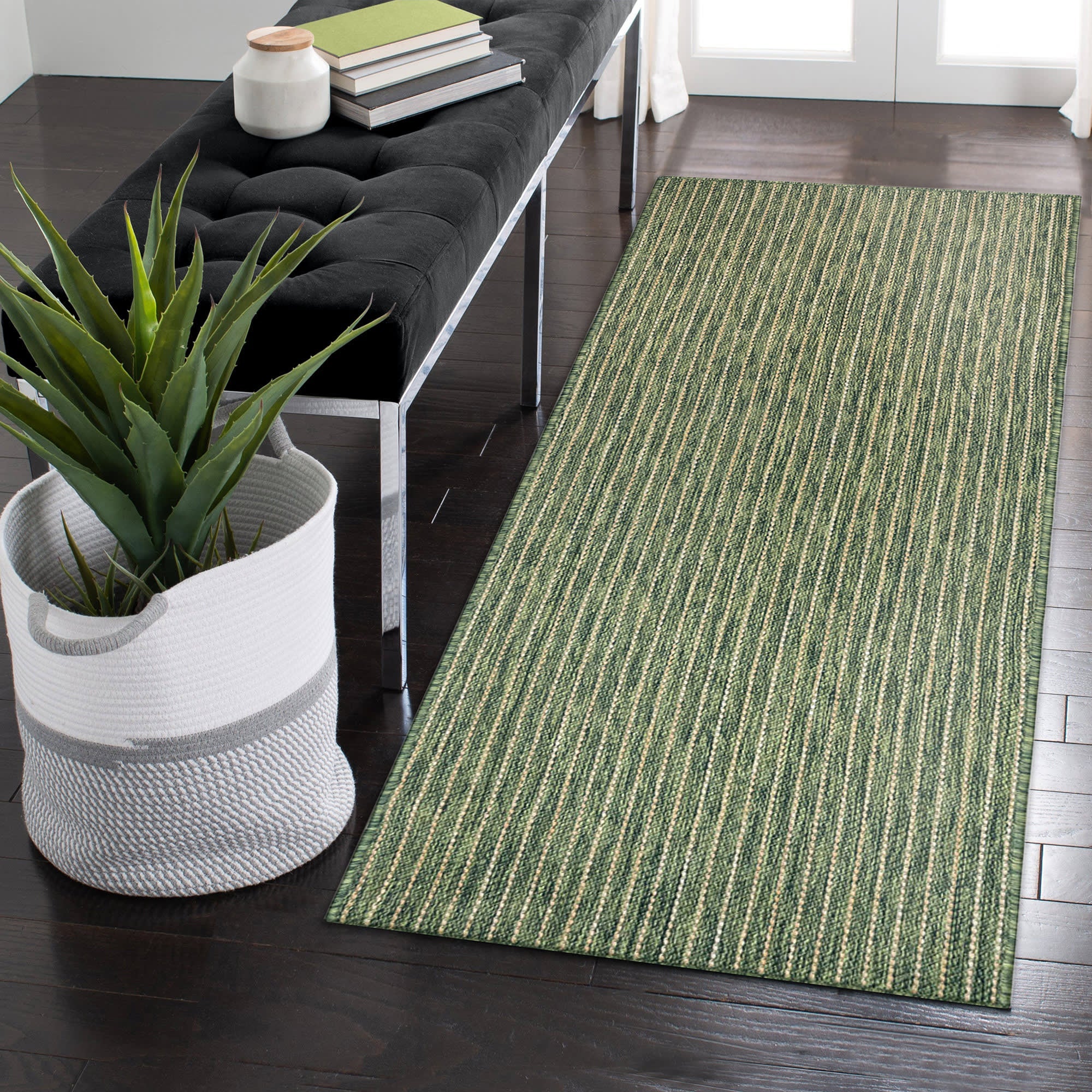 Carmel Texture Stripe Indoor Outdoor Area Rug