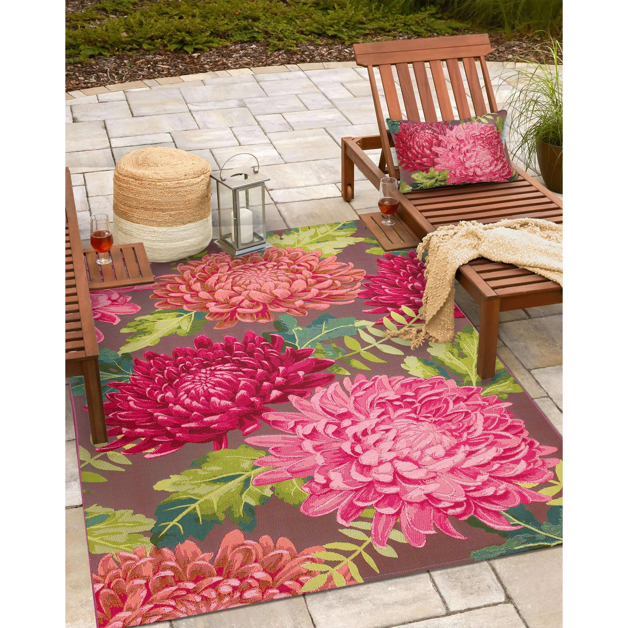 Marina Mums Indoor Outdoor Throw Pillow