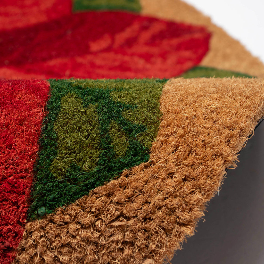 Natura Poinsettia Coir Doormat with Non-Slip Backing