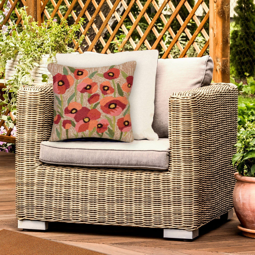 Frontporch Poppies Indoor Outdoor Throw Pillow