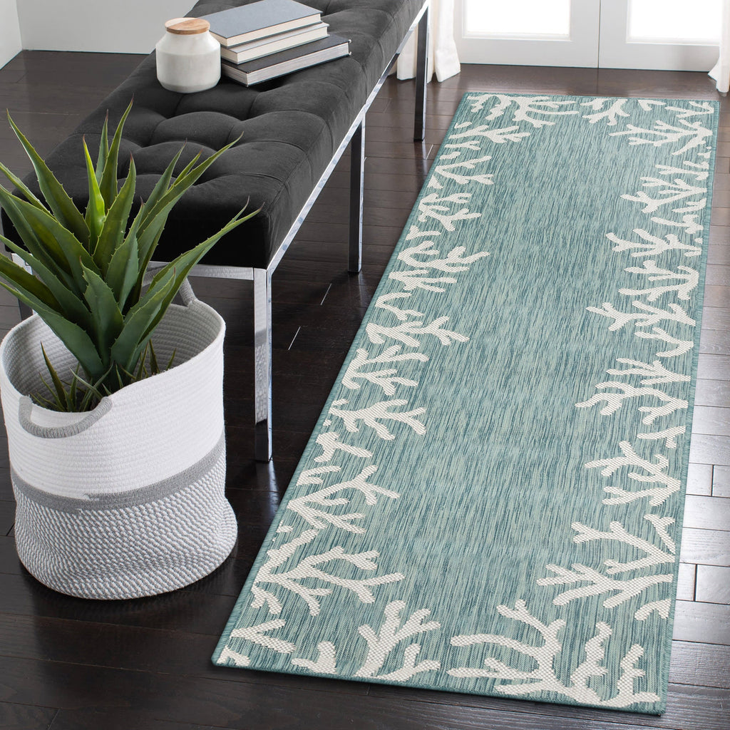 Carmel Coral Border Indoor Outdoor Area Rug