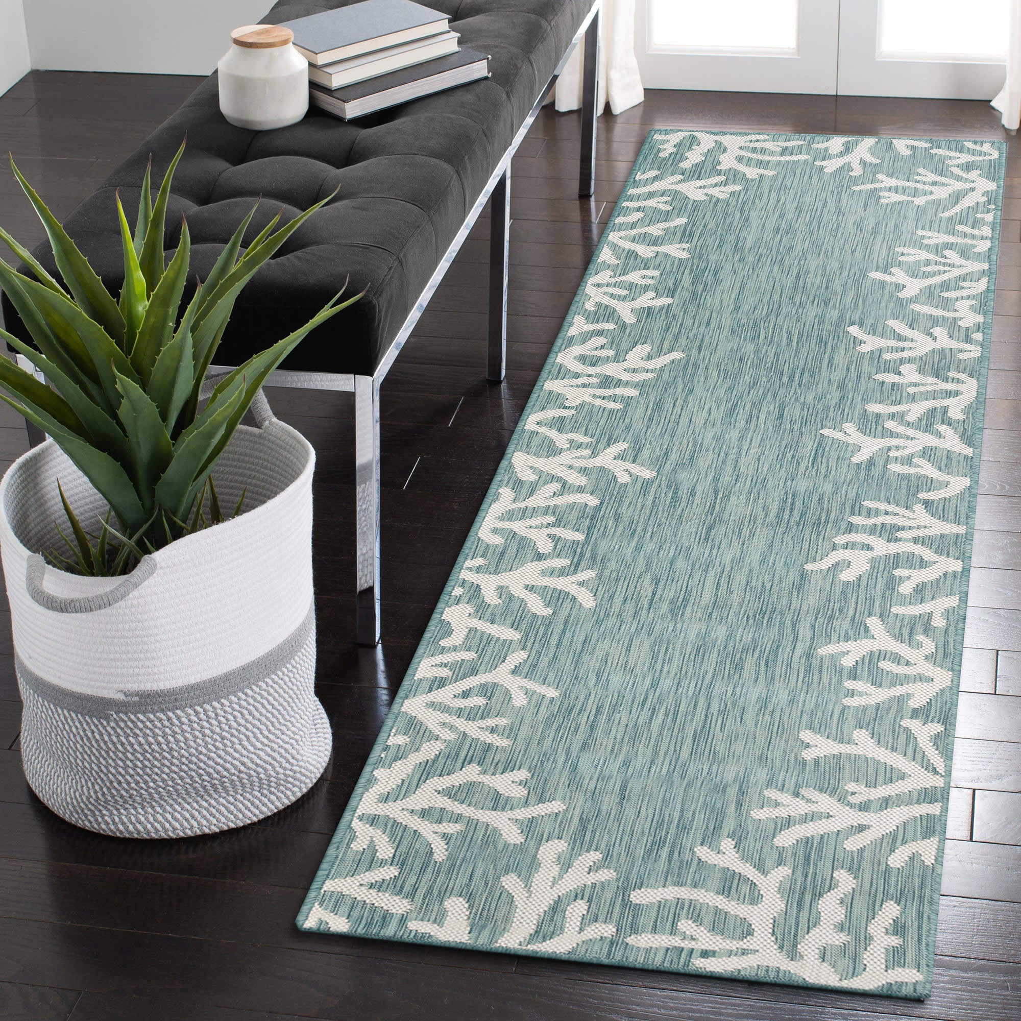 Carmel Coral Border Indoor Outdoor Area Rug