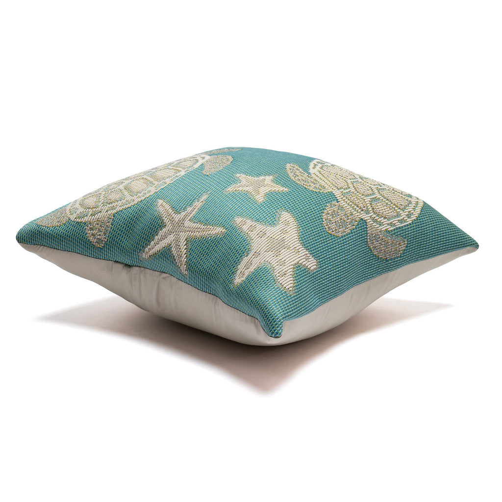 Marina Turtle And Stars Indoor Outdoor Throw Pillow