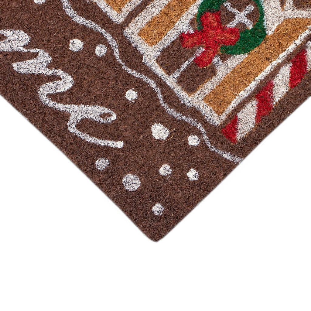 Natura Gingerbread House Welcome Coir Doormat with Non-Slip Backing