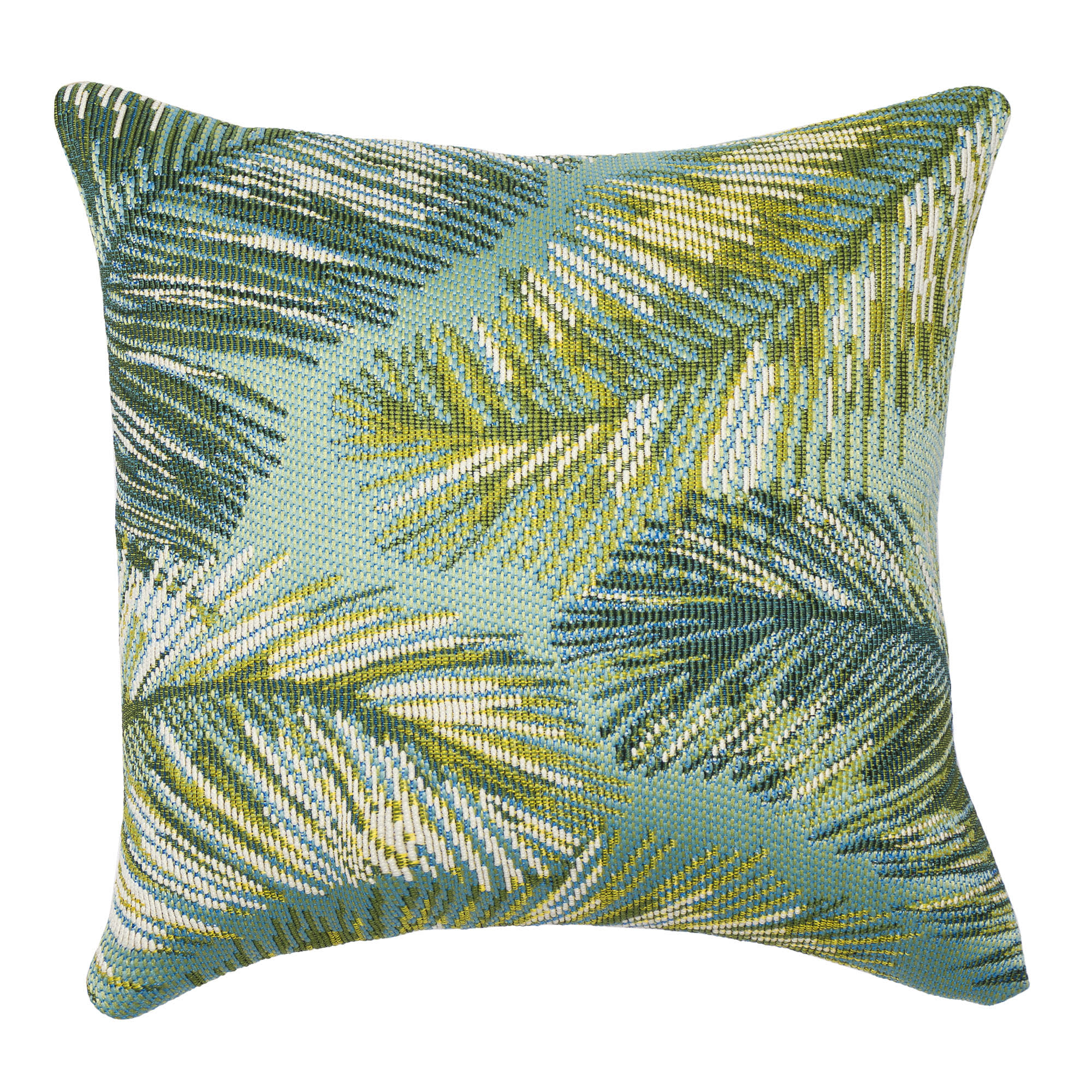 Marina Palm Border Indoor Outdoor Throw Pillow