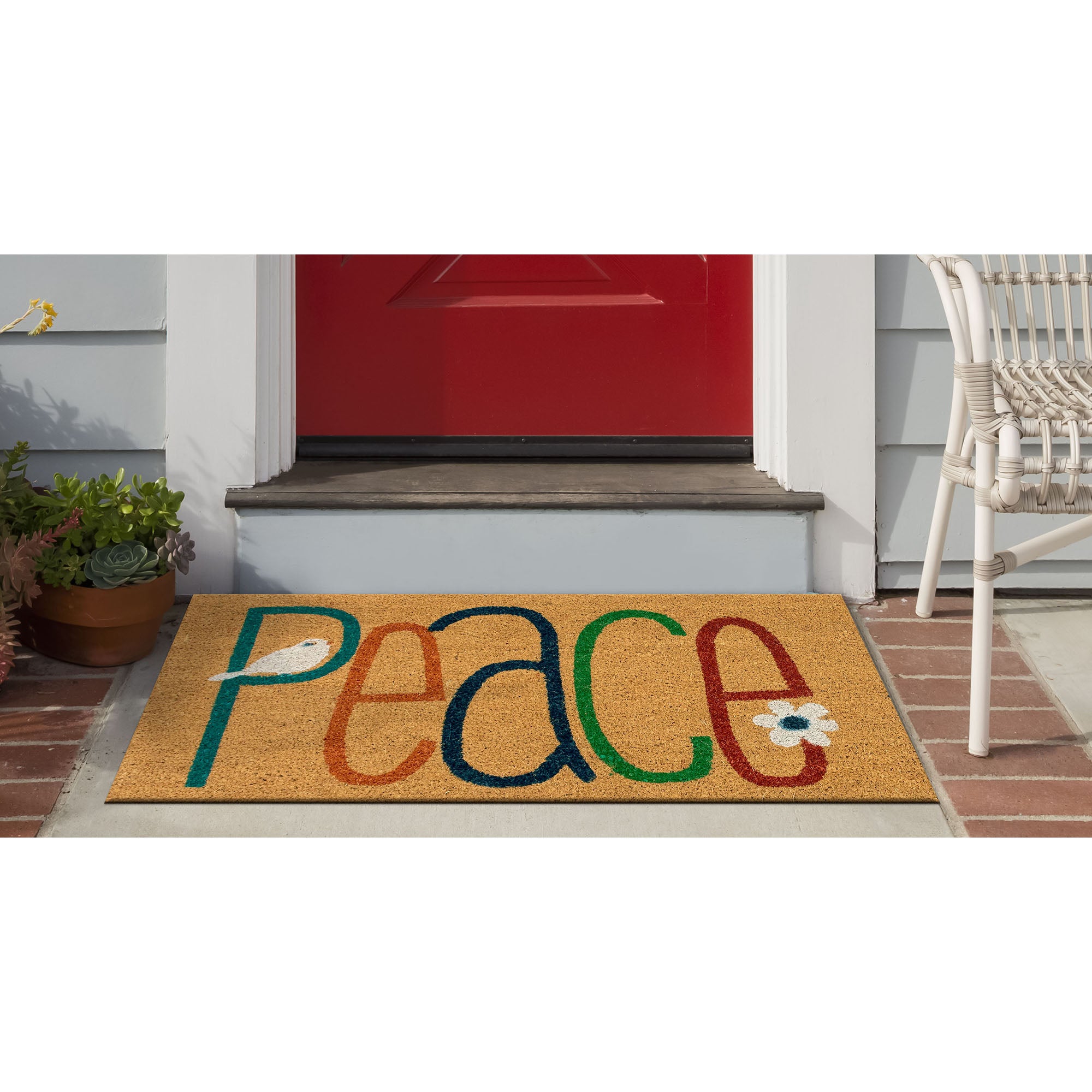 Natura Peace Coir Doormat with Non-Slip Backing