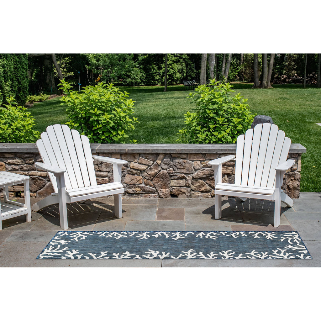 Carmel Coral Border Indoor Outdoor Area Rug