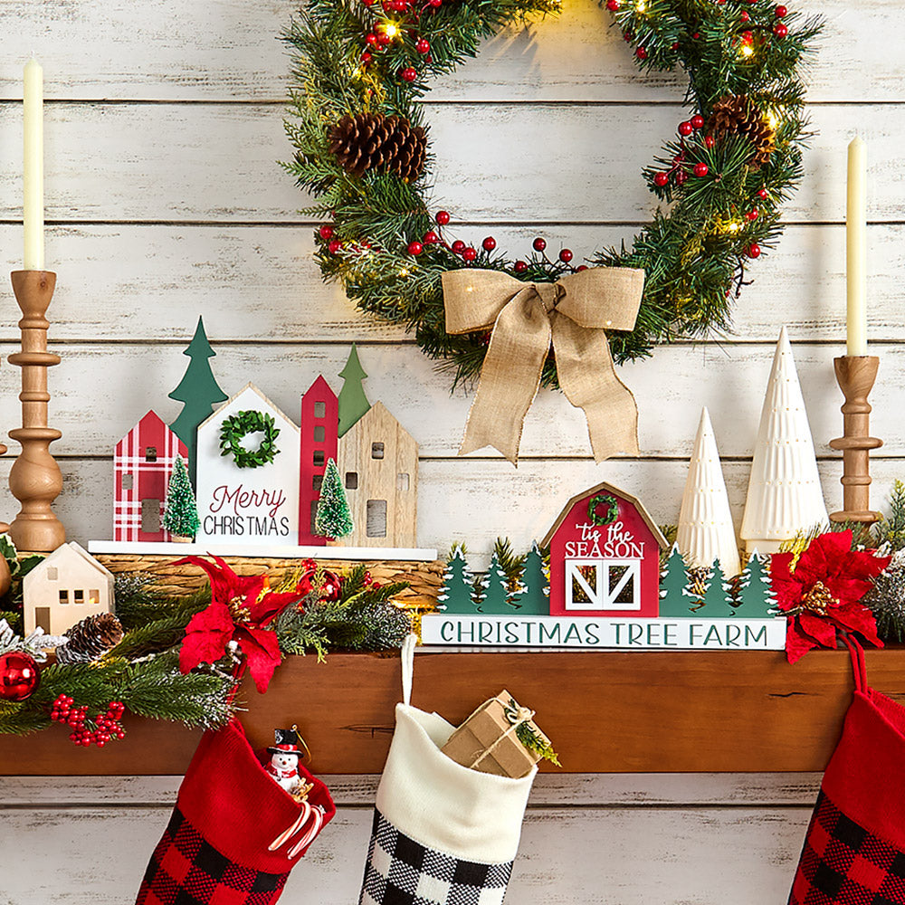 Christmas Wooden Tree Farm Tabletop Decor