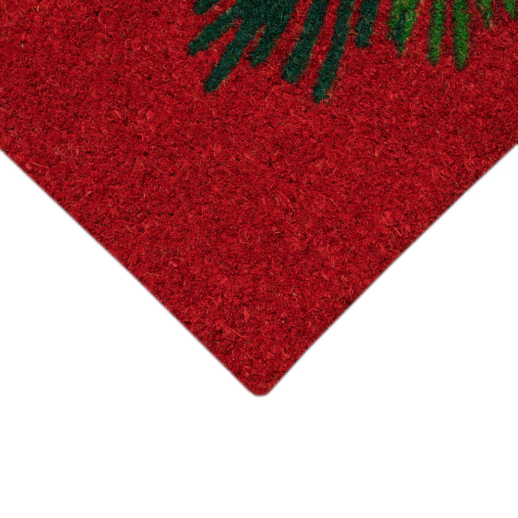 Natura Happy Holidays Holly Coir Doormat with Non-Slip Backing