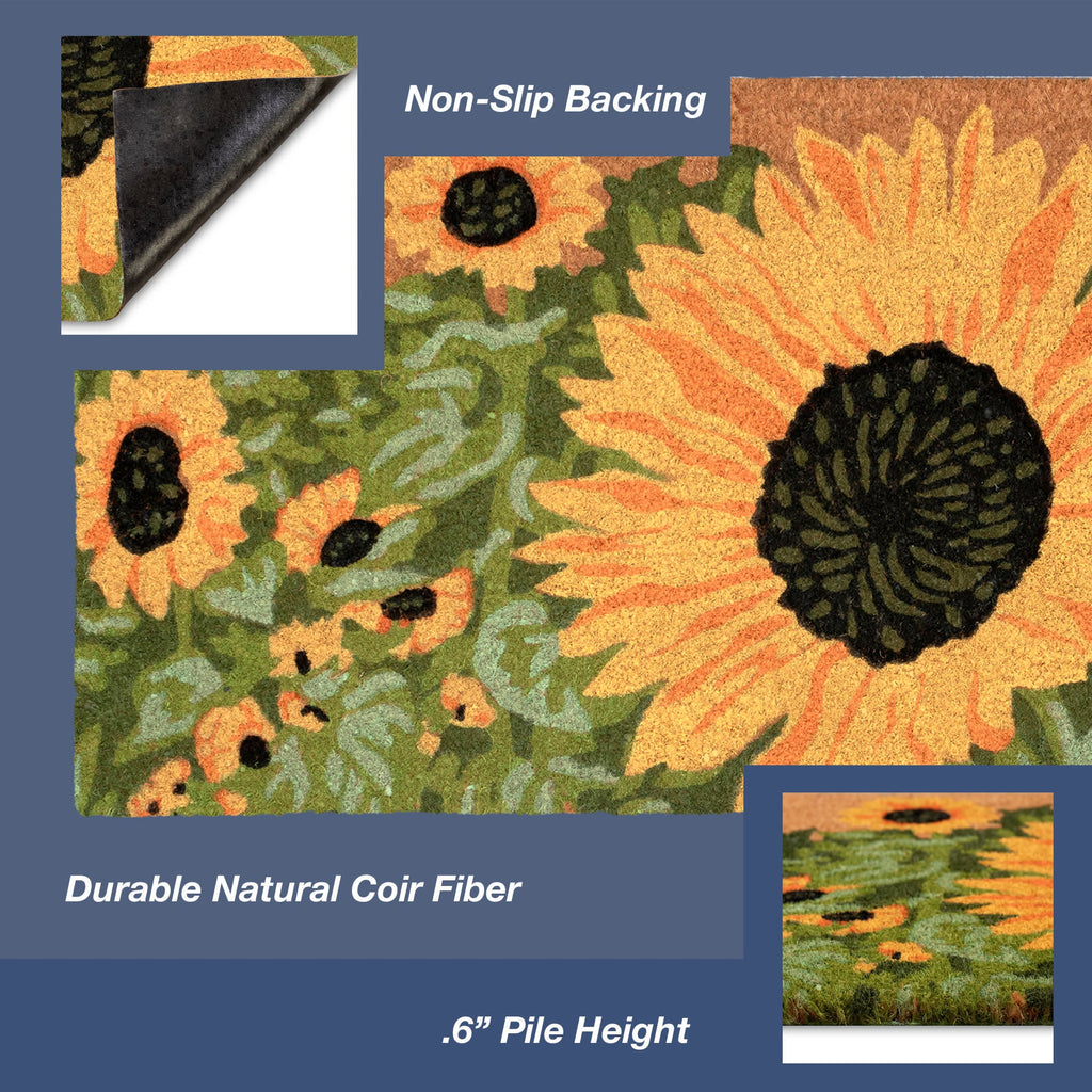 Natura Sunny Day Coir Doormat with Non-Slip Backing