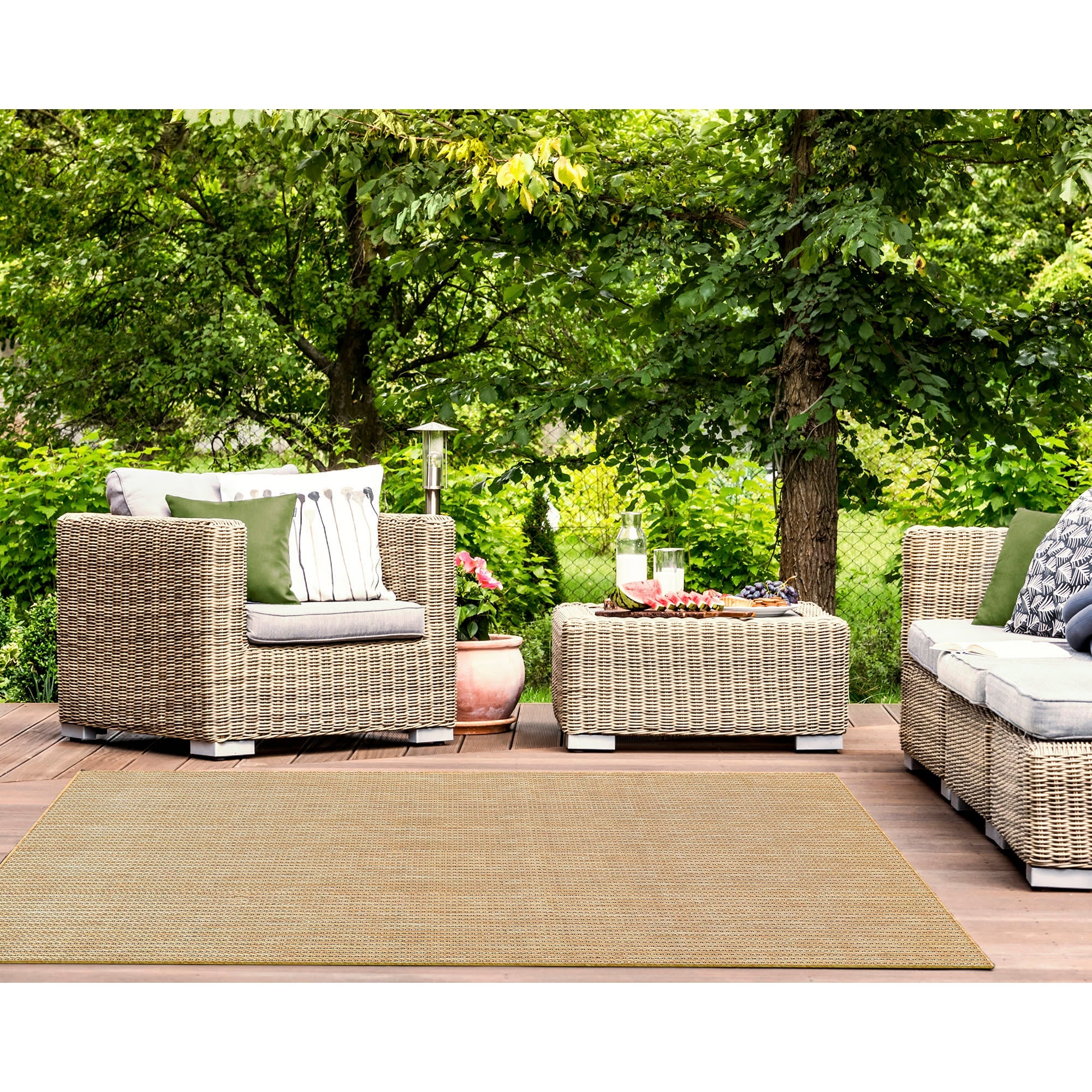 Carmel Texture Stripe Indoor Outdoor Area Rug