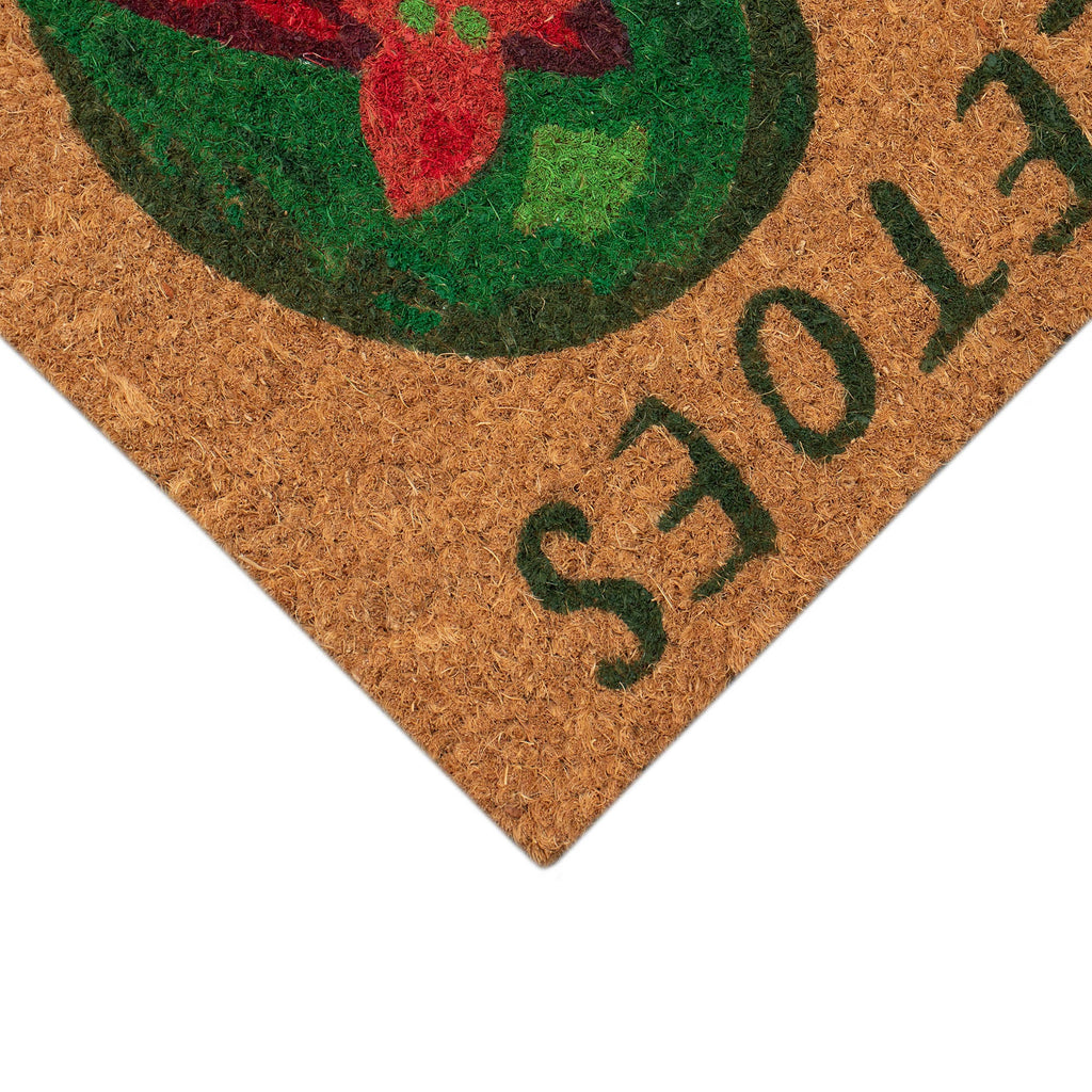 Natura Wipe Your Mistletoes Coir Doormat with Non-Slip Backing