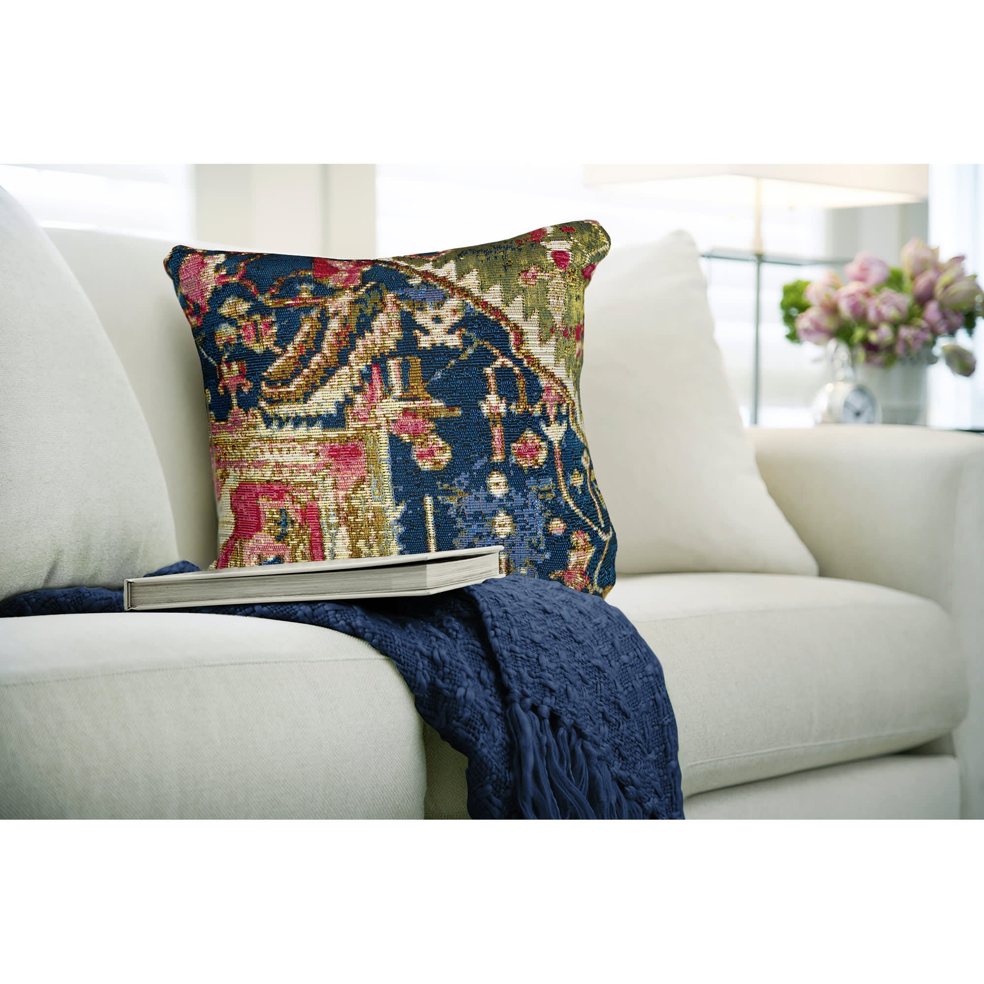 Marina Heriz Indoor Outdoor Throw Pillow