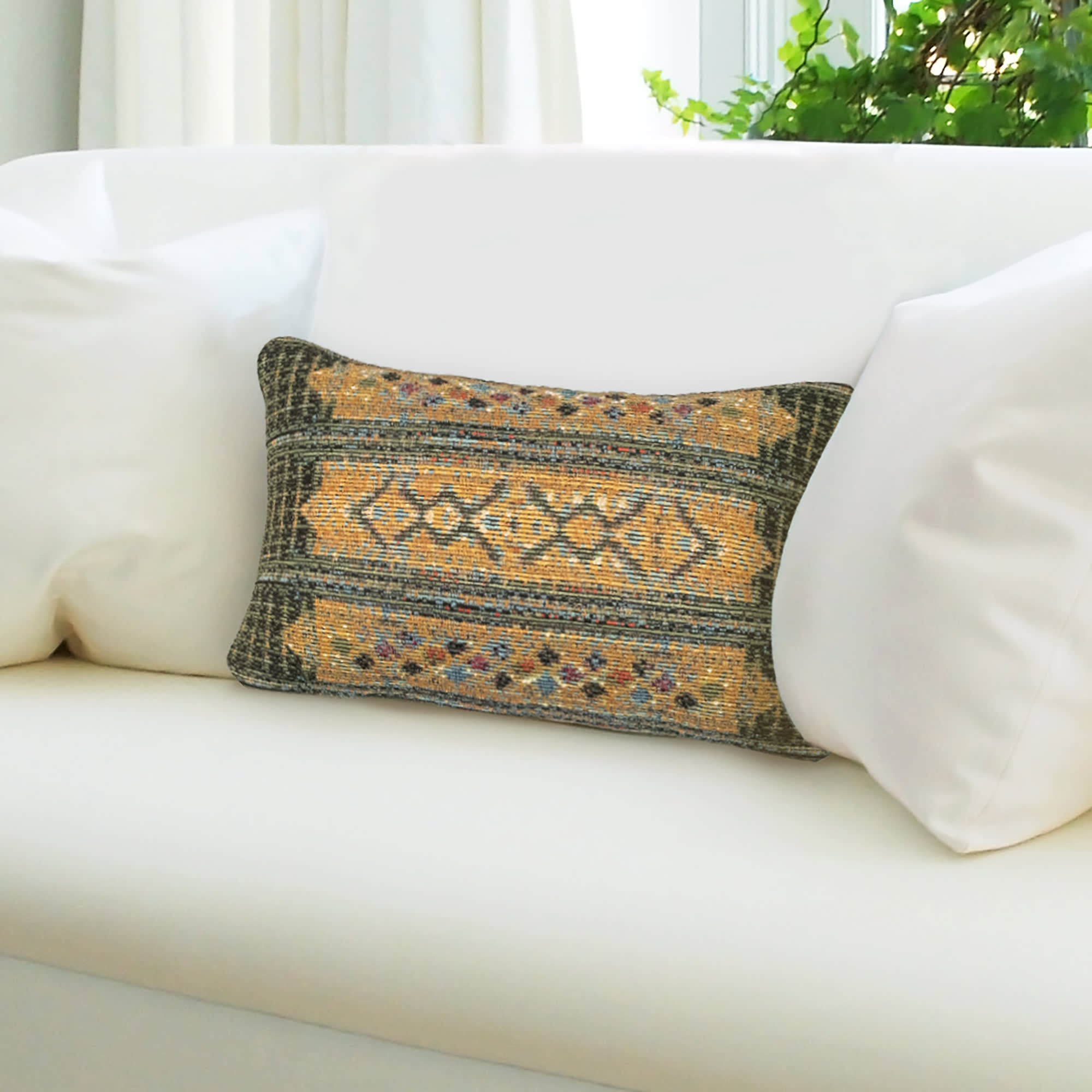 Marina Tribal Stripe Indoor Outdoor Throw Pillow