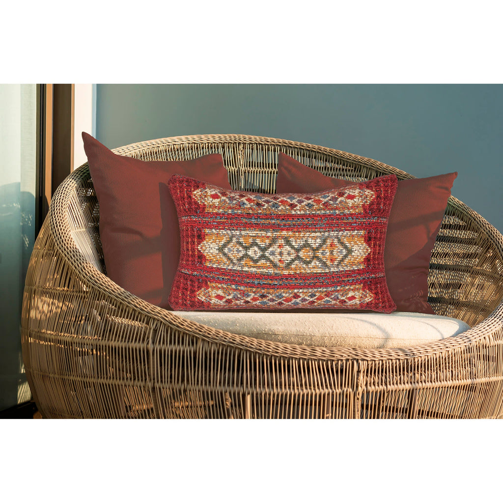 Marina Tribal Stripe Indoor Outdoor Throw Pillow