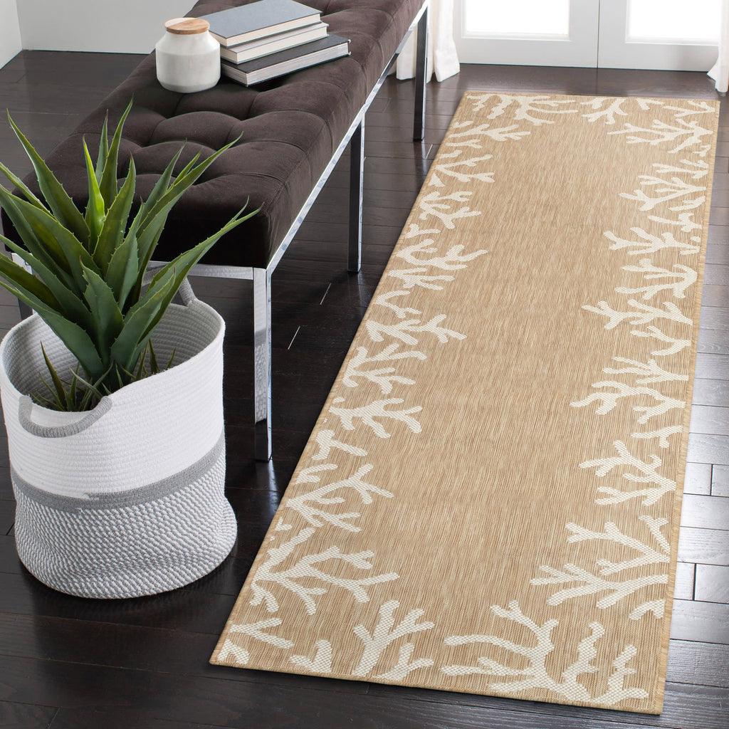 Carmel Coral Border Indoor Outdoor Area Rug