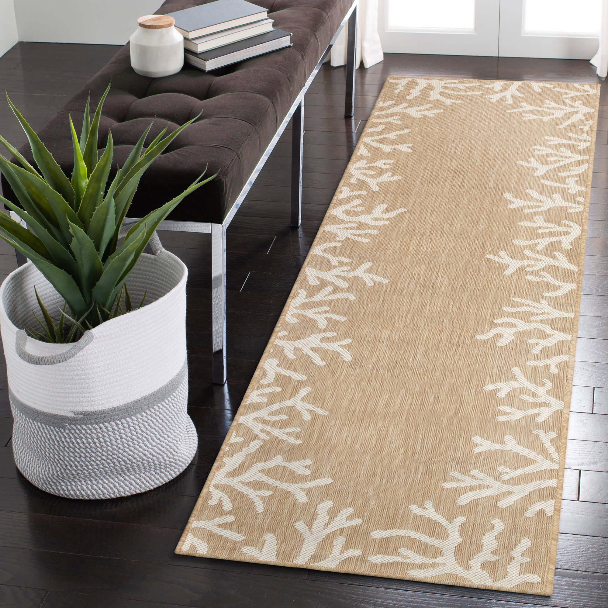Carmel Coral Border Indoor Outdoor Area Rug