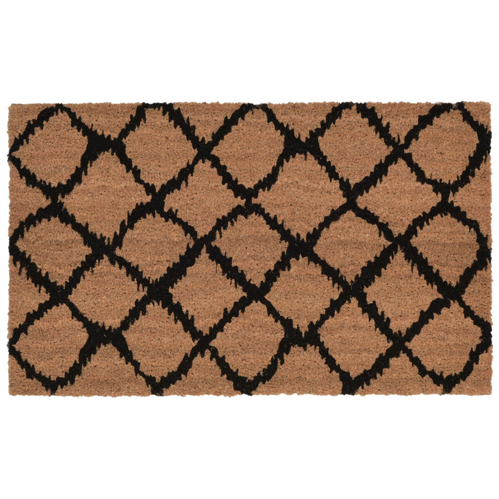 Natura Ikat Lattice Coir Doormat with Non-Skid Backing