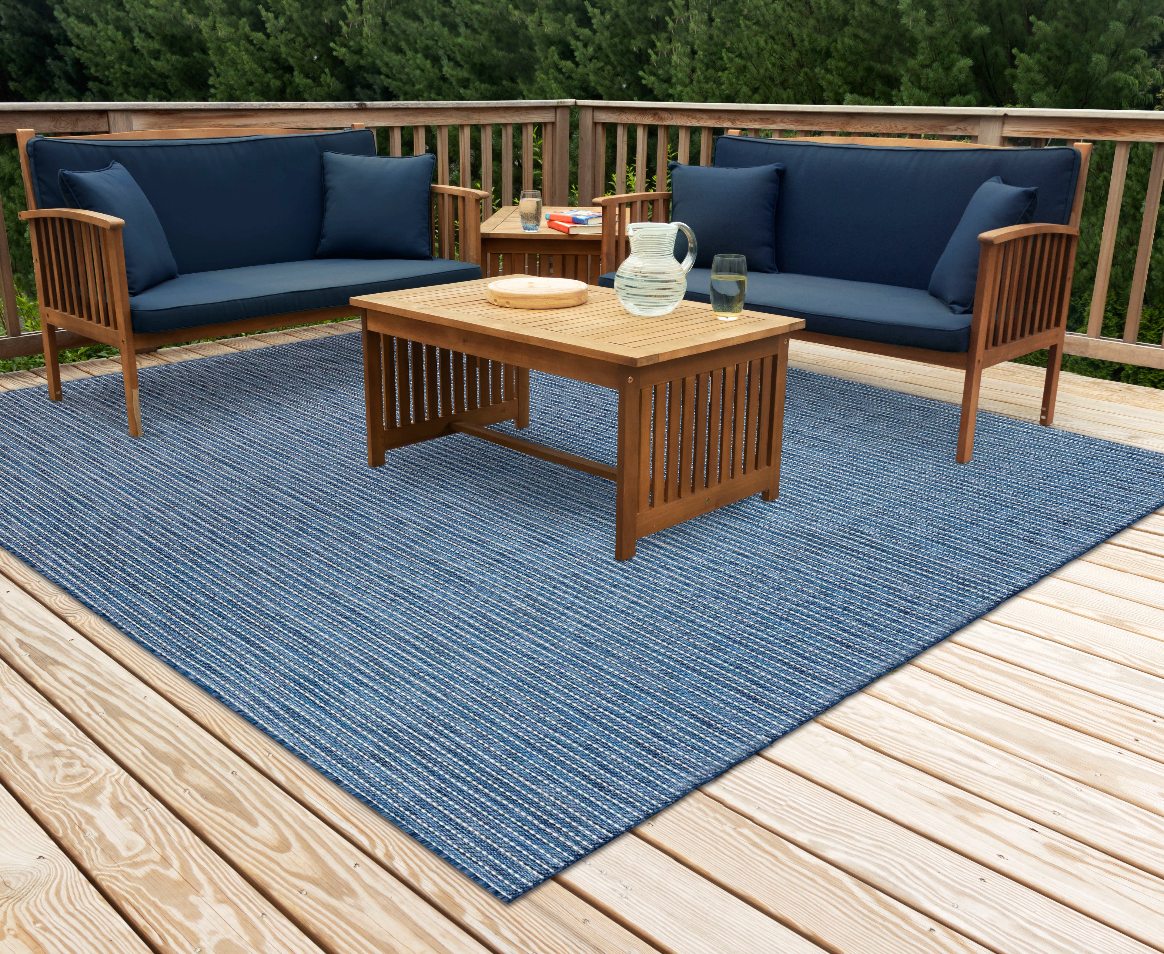 Carmel Texture Stripe Indoor Outdoor Area Rug