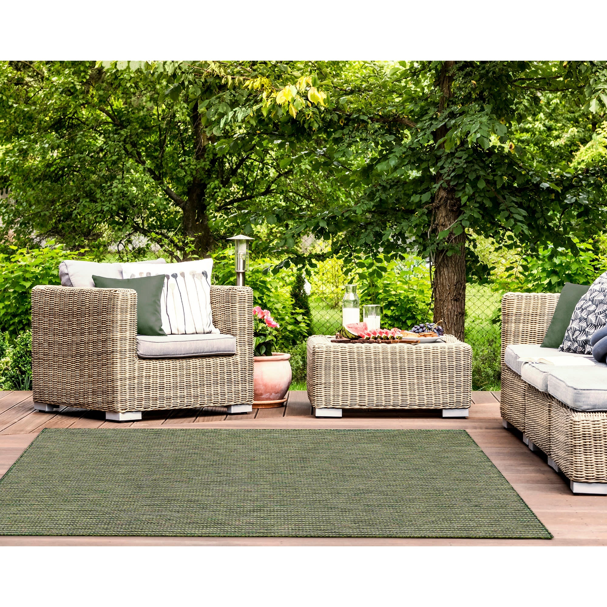 Carmel Texture Stripe Indoor Outdoor Area Rug