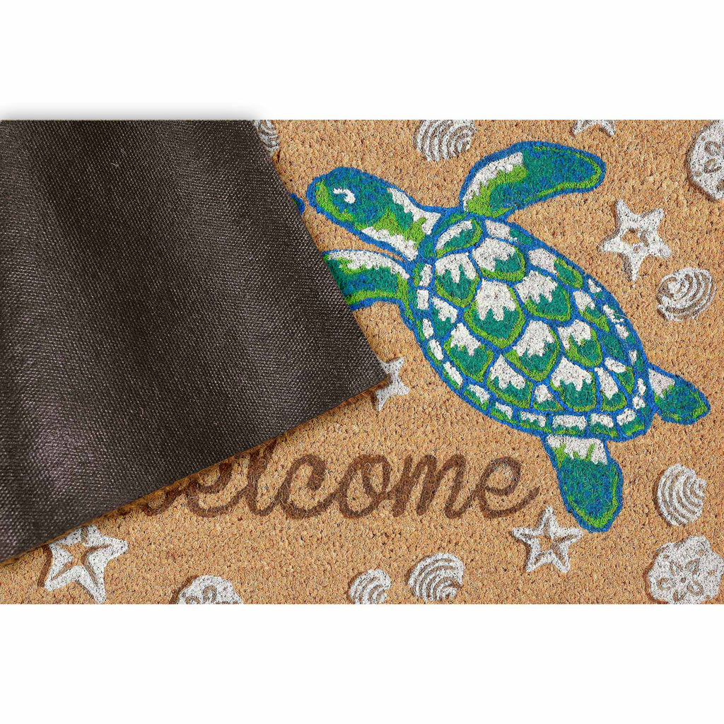 Natura Seaturtle Welcome Coir Doormat with Non-Slip Backing