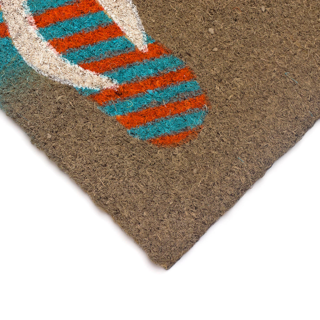 Natura Flip Flops Ombre Coir Doormat with Non-Slip Backing