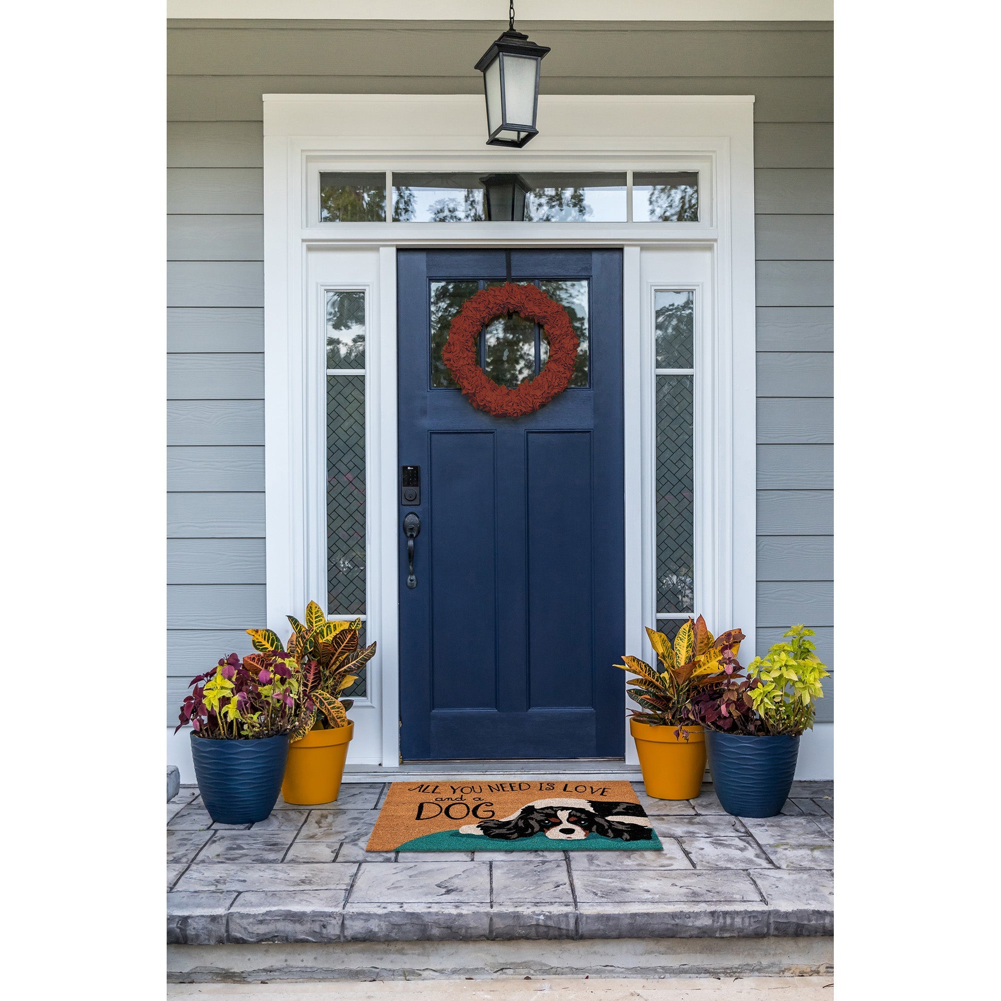 Natura Love And A Dog Coir Doormat with Non-Slip Backing